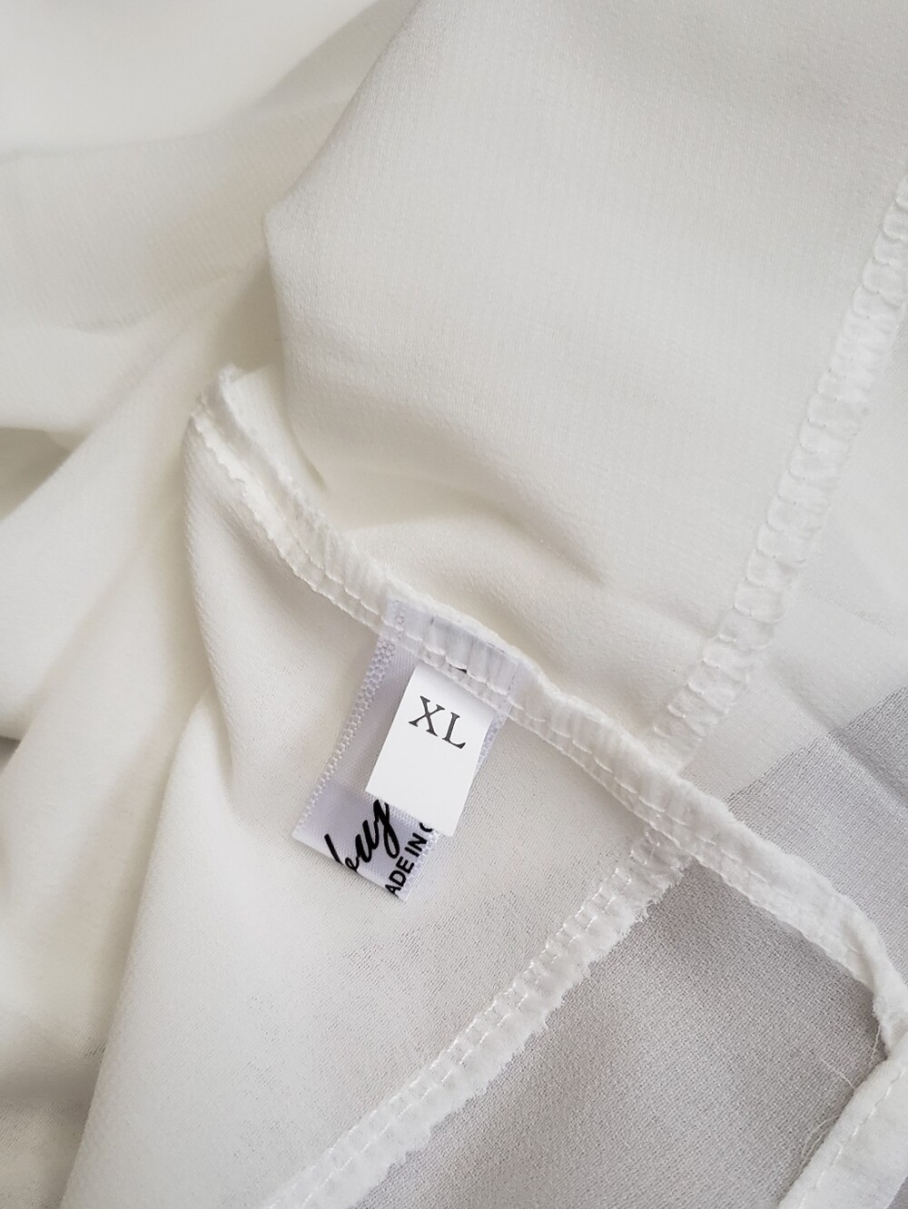 Sheer White Ruffle Blouse - Picture 10 of 12